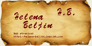 Helena Beljin vizit kartica